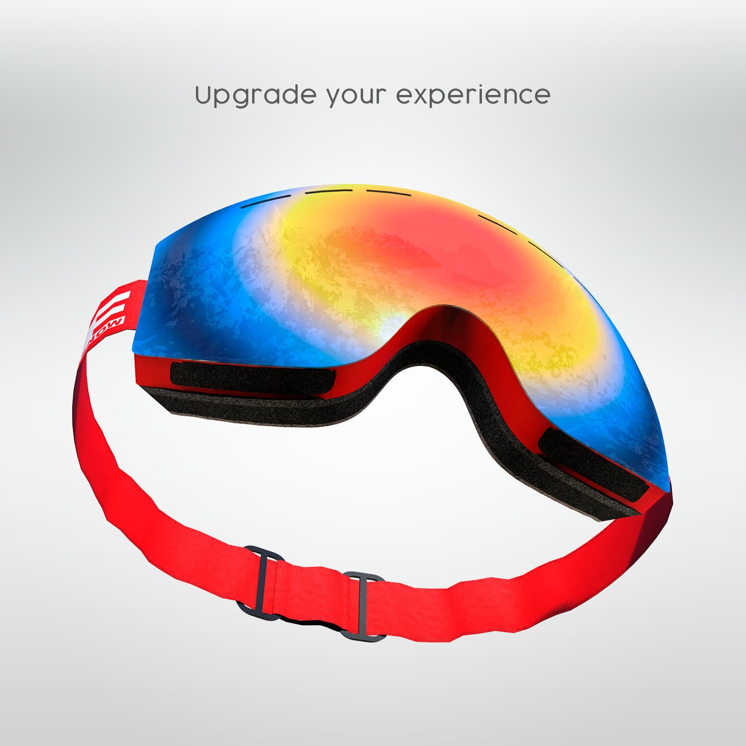 OFFER HypeSnow Rainbow Red Ski Goggles