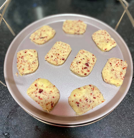 Raw cookie dough before baking