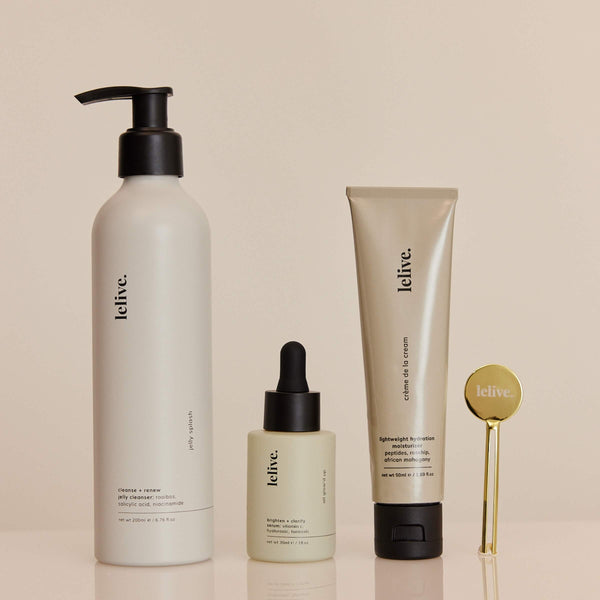 best-selling | 3-step routine | clarify, brighten + glow