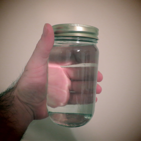 making gin with a mason jar