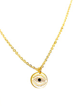 Load image into Gallery viewer, Gold Evil Eye Pendant Necklace
