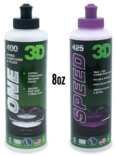 3D ONE  Hybrid Compound & Finishing Polish: 8oz-16oz-32oz-1G #400 – 3D Car  Care Miami