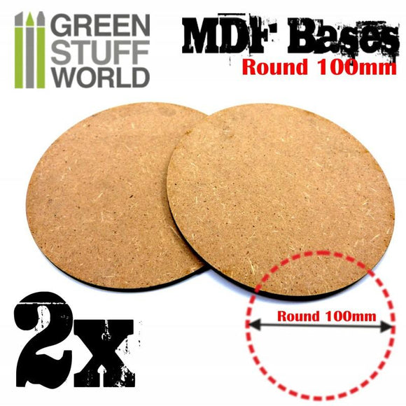 GSW MDF Bases - Round 100mm GSW Hobby Green Stuff World 