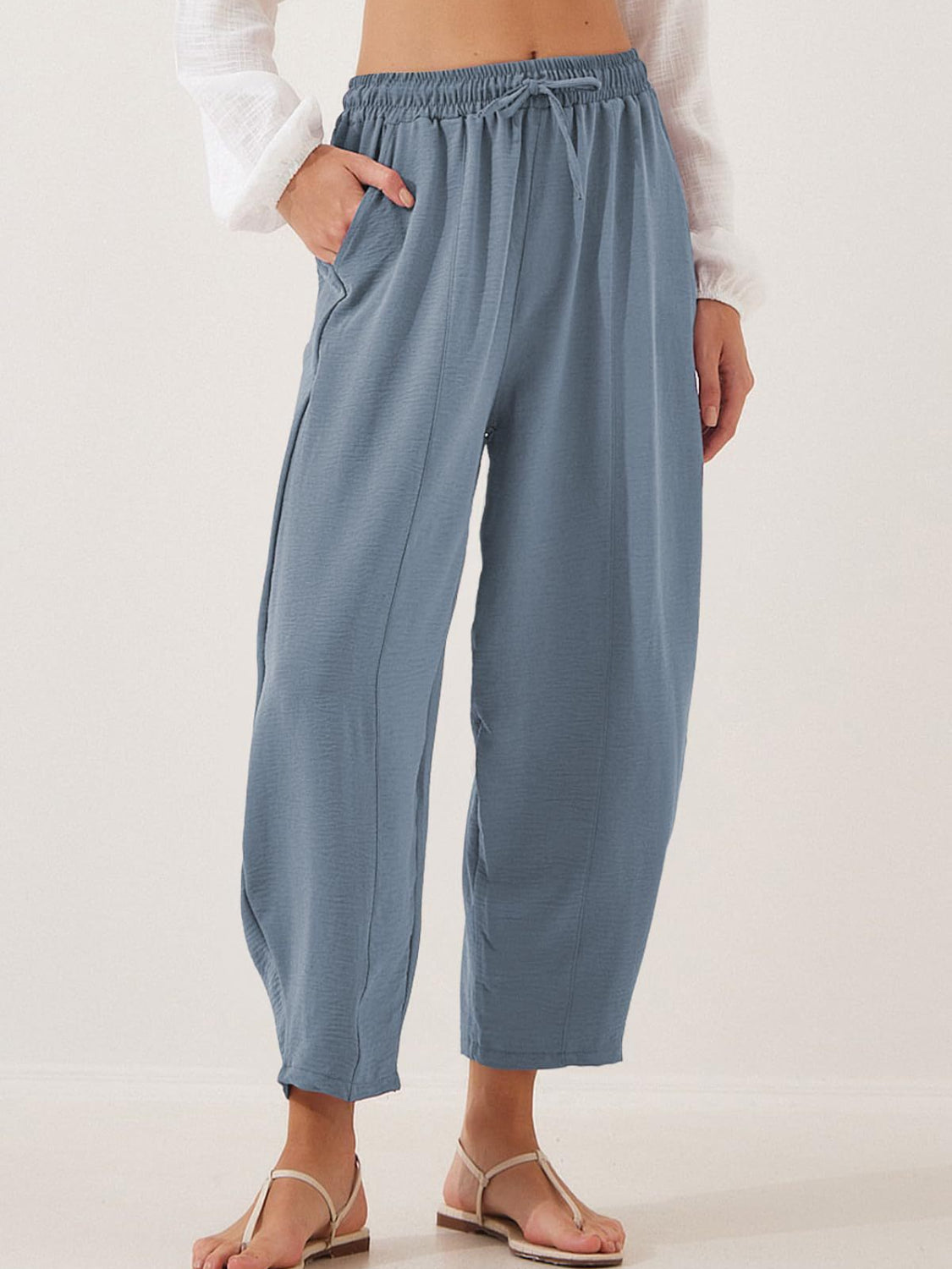 Full Size Drawtising Cropped Jogger Pants Plus Size