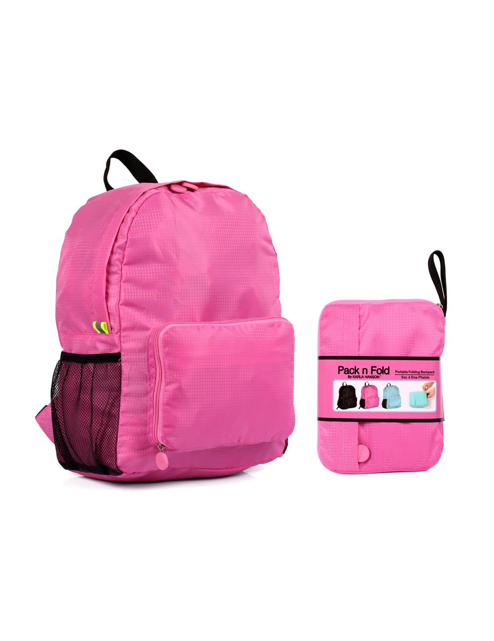 Charming Charlie Pack n Fold Foldable Travel Backpack Pink