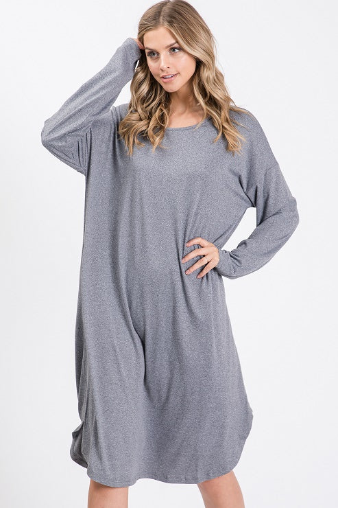 long sleeve mid dress