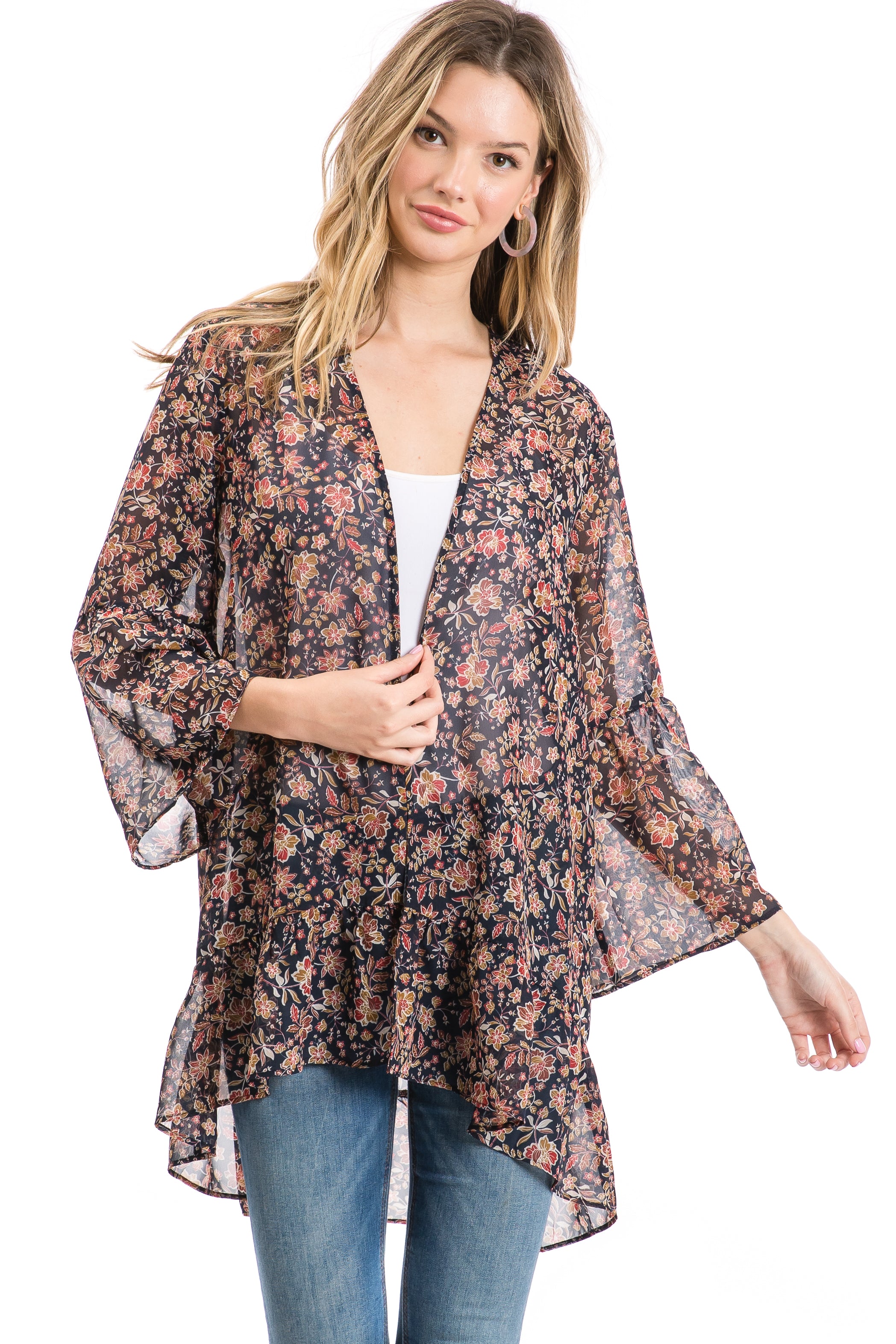 Floral Tiered Kimono Topper | Charming Charlie