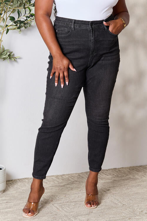 Judy Blue High Waist Straight Leg Jeans with Wide Cuff – Charming