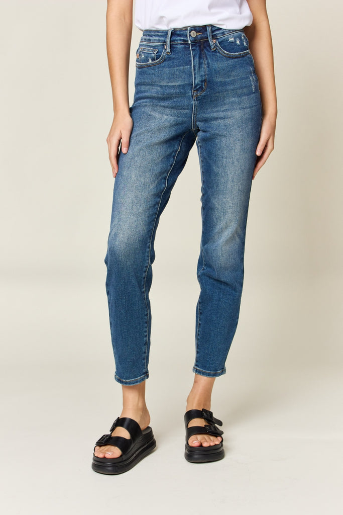 Judy Blue High Waist Straight Leg Jeans with Wide Cuff – Charming Charlie