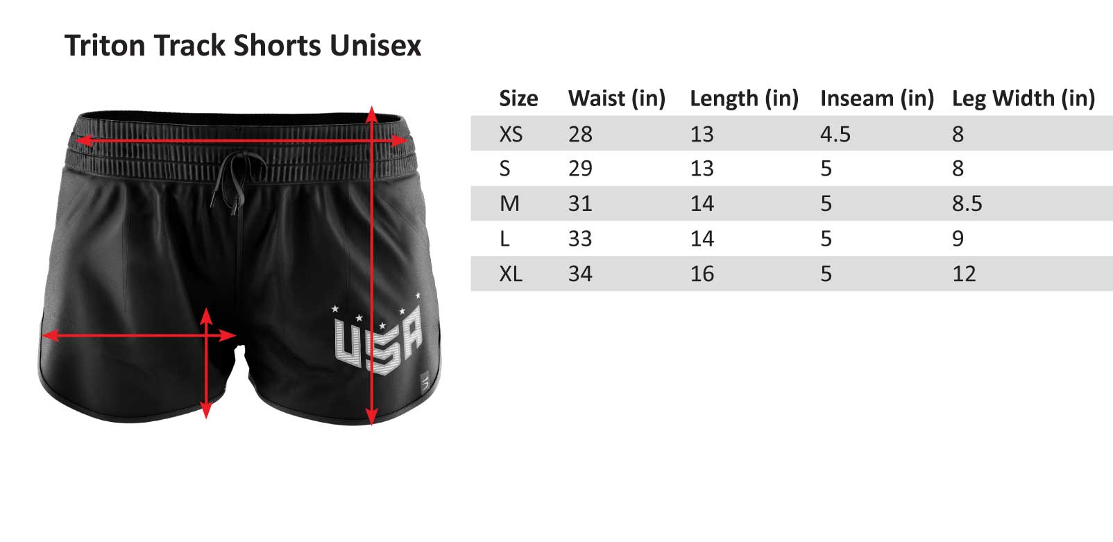 USNT Sizing Chart – Five Ultimate