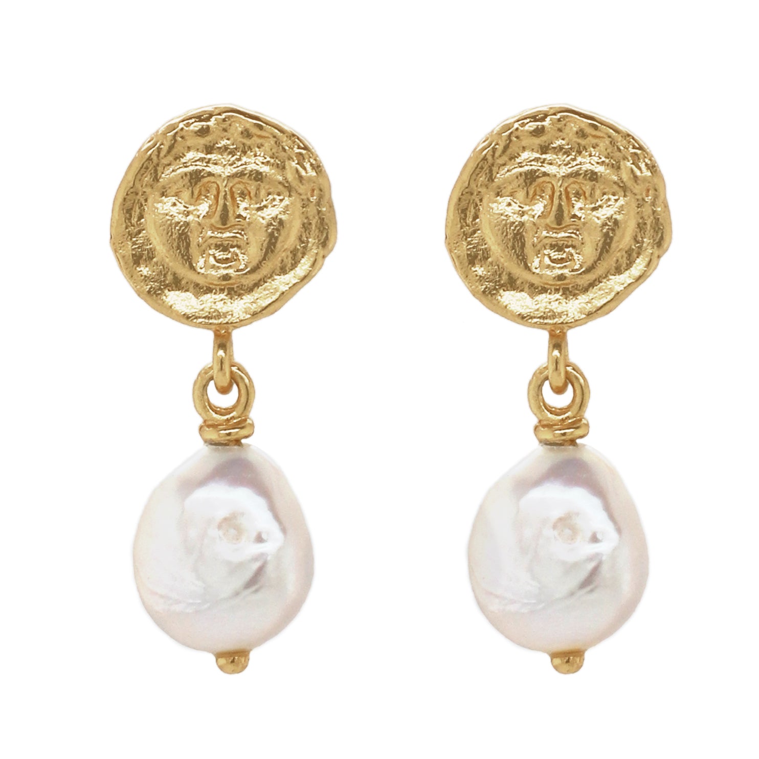 Image of Pandaia Earrings with Pearl - 18K Gold Plated