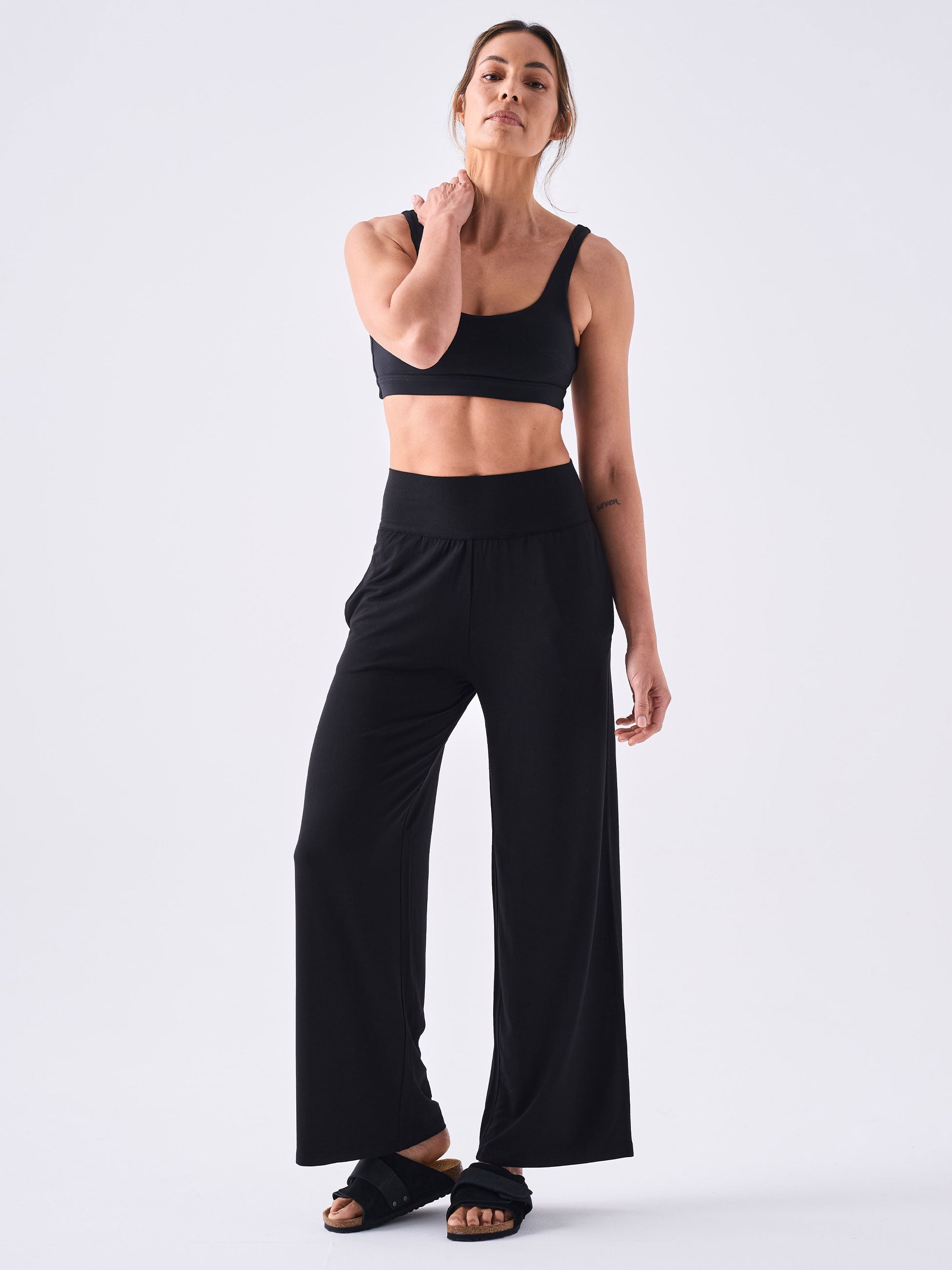 Nomad Modal Wide Leg Long Length - Black