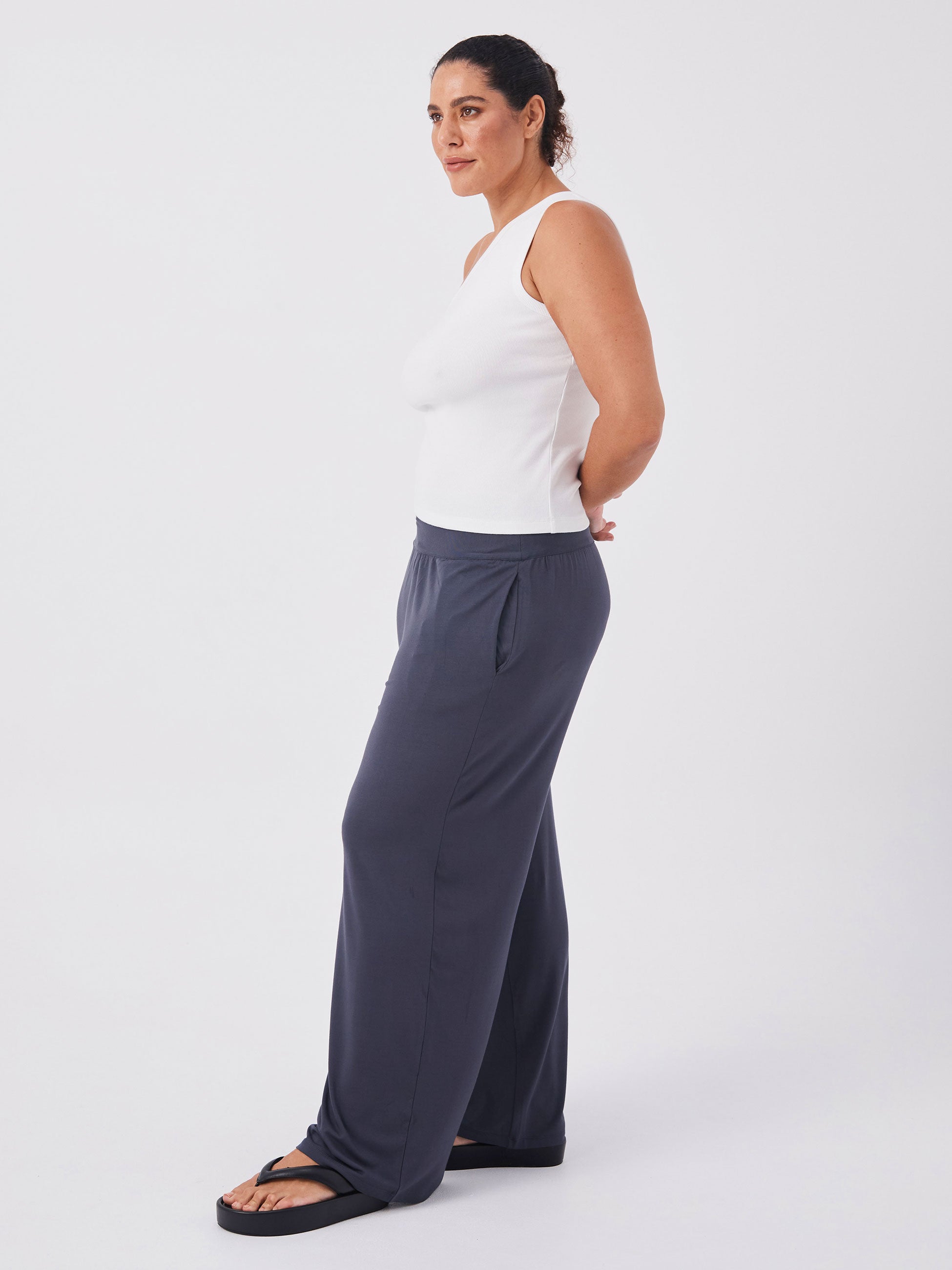 Nomad Modal Wide Leg Pant - Charcoal