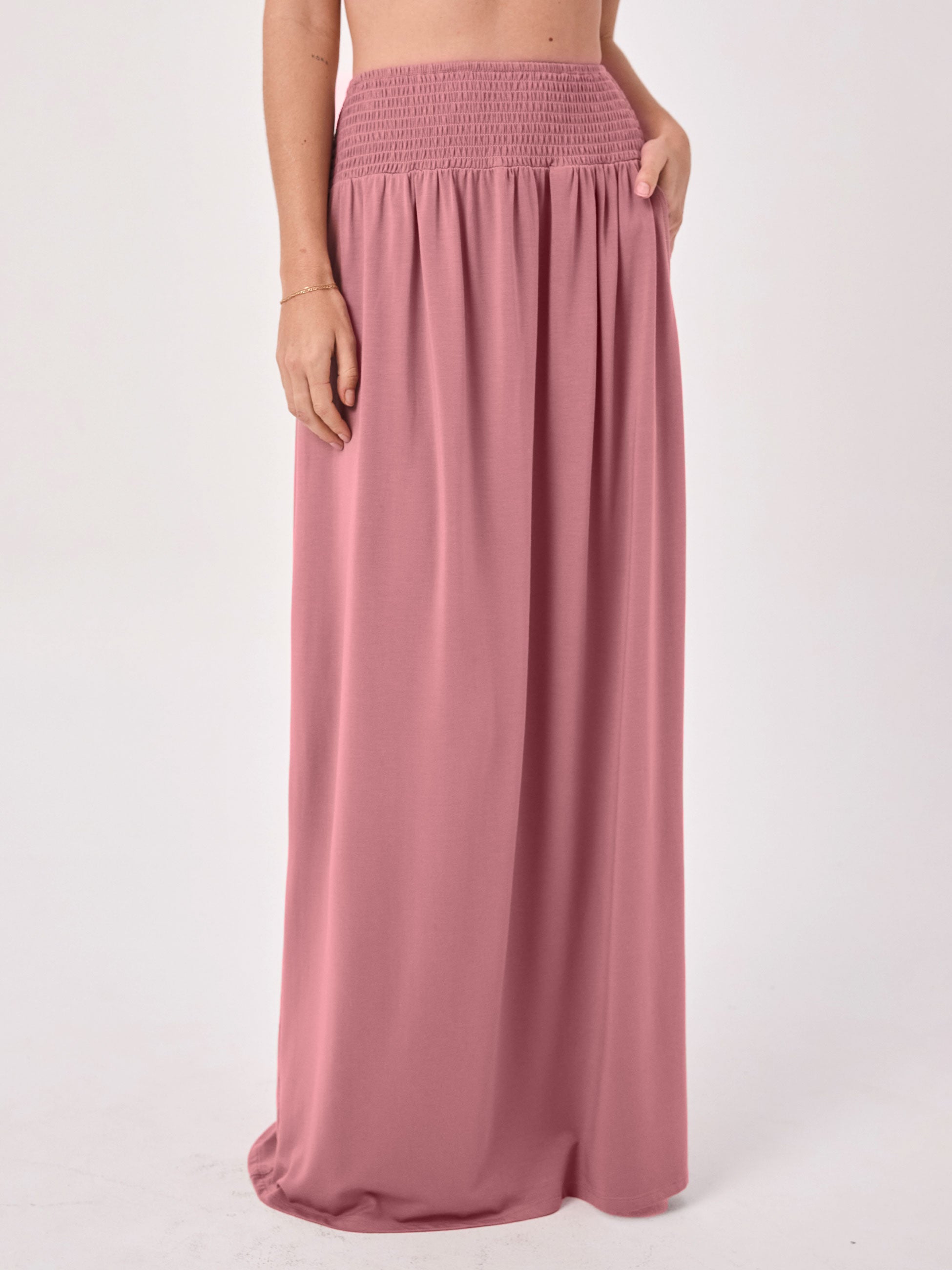 Bliss Rouched Waistband Skirt  - Rosewater