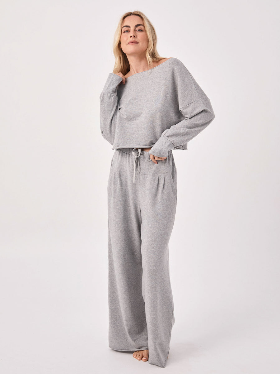 French Terry Yin Sweat Pant - Silver Melange