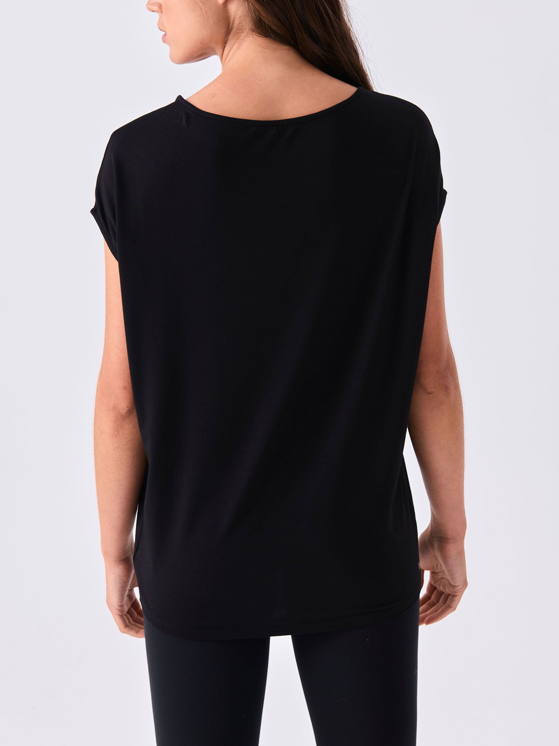 Modal Luxe Layer Tee - Black