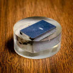 A sample of thermal spray coating used for Vickers hardness testing
