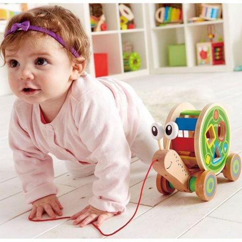 Hape Toys Snail Pull and Play Sorter | Baby Toys | KidzInc Australia | Online Educational Toys
