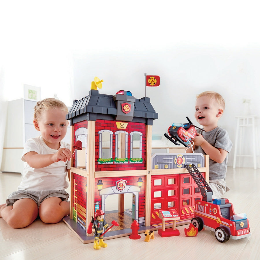 hape fire station playset