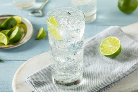Seltzer water in a glass