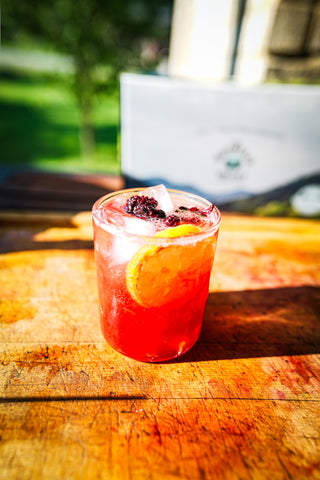 Grilled Blackberry Lemonade with White Peach