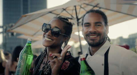 Chef Michael Reed and wife Kwini holding Mountain Valley Spring Water