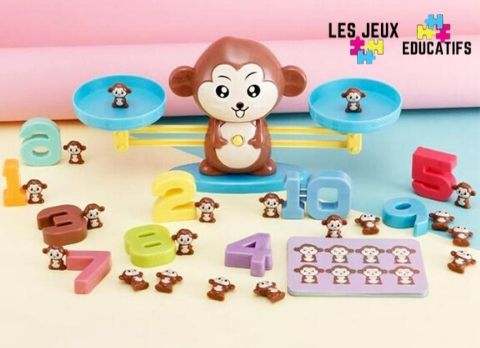 Jeu de maths, Jouet éducatif Montessori,Balance de comptage équilibre  grenouille,Jouet éducatif de comptage et de calcul,Jouets éducatifs  préscolaires