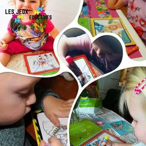 Livre de coloriage magique avec stylo pour enfant, jouet éducatif