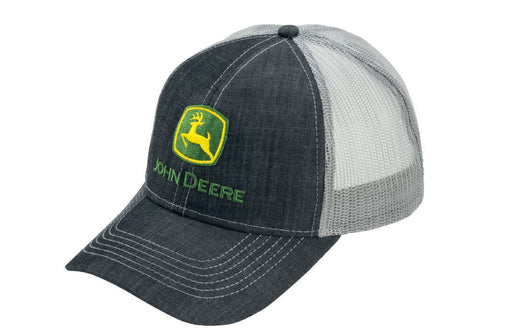 Kids Dark Denim Meshback Black/Grey Trucker - John Deere - Gorra