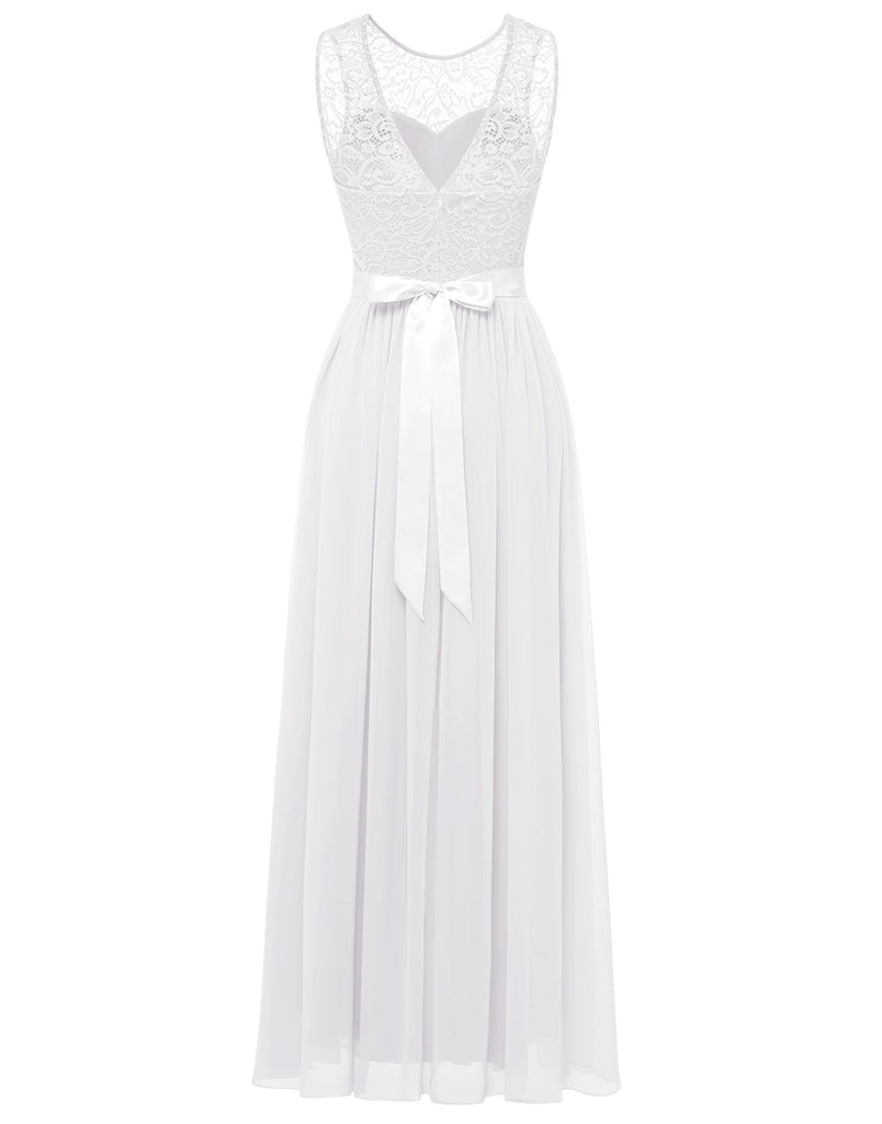 BeryLove Women's Long Floral Lace Bridesmaid Dress A-line Swing Formal –  Berylove