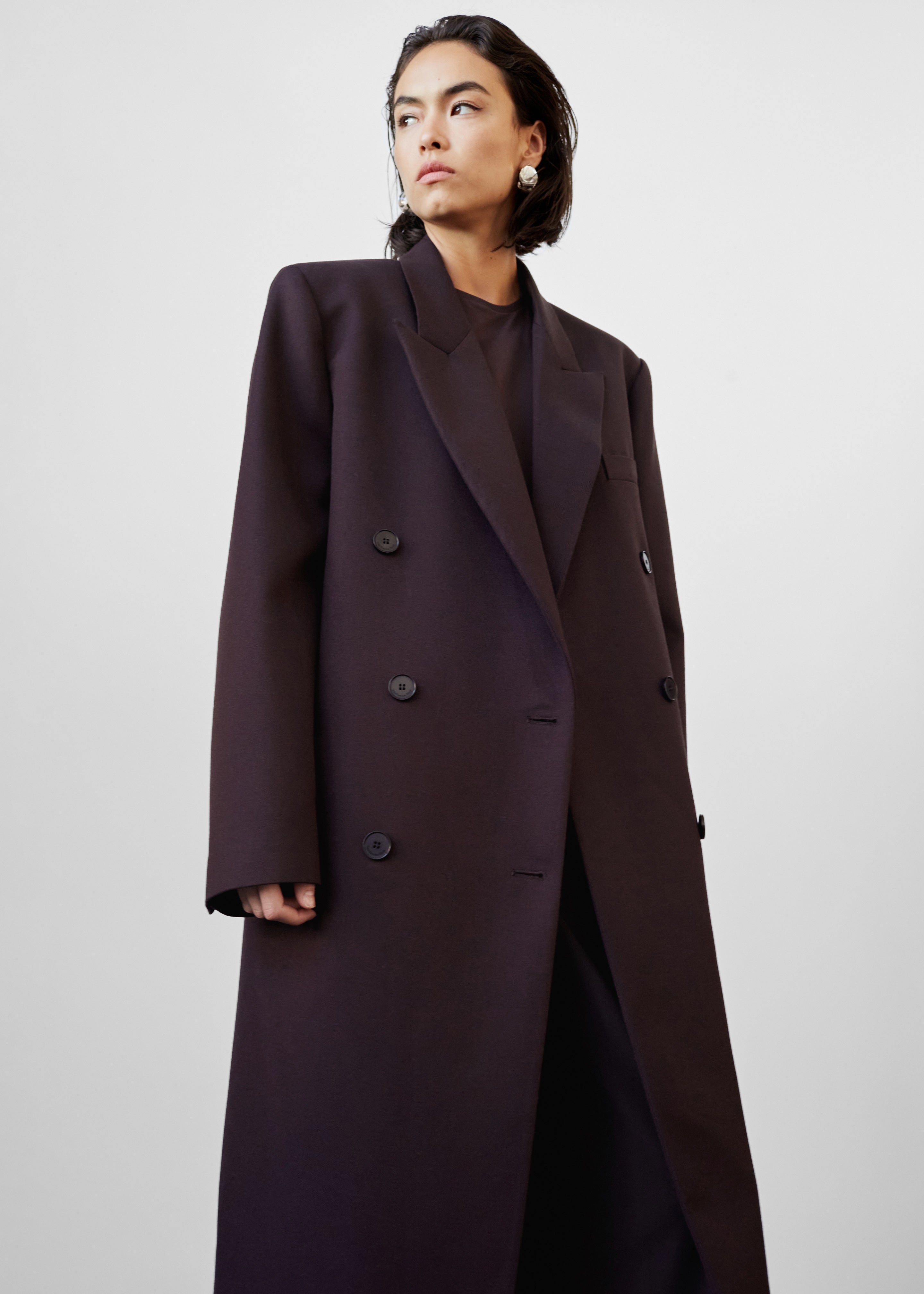 Jane Long Coat - Dark Plum - Frankie Shop Europe product image