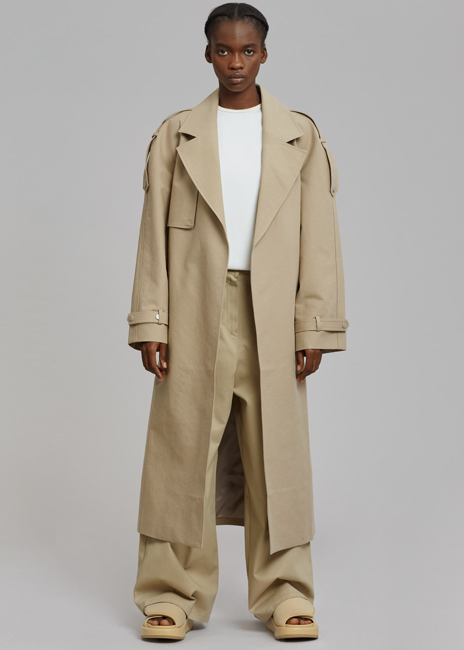 Lottie Wing Collar Trench Coat - Olive – Frankie Shop Europe