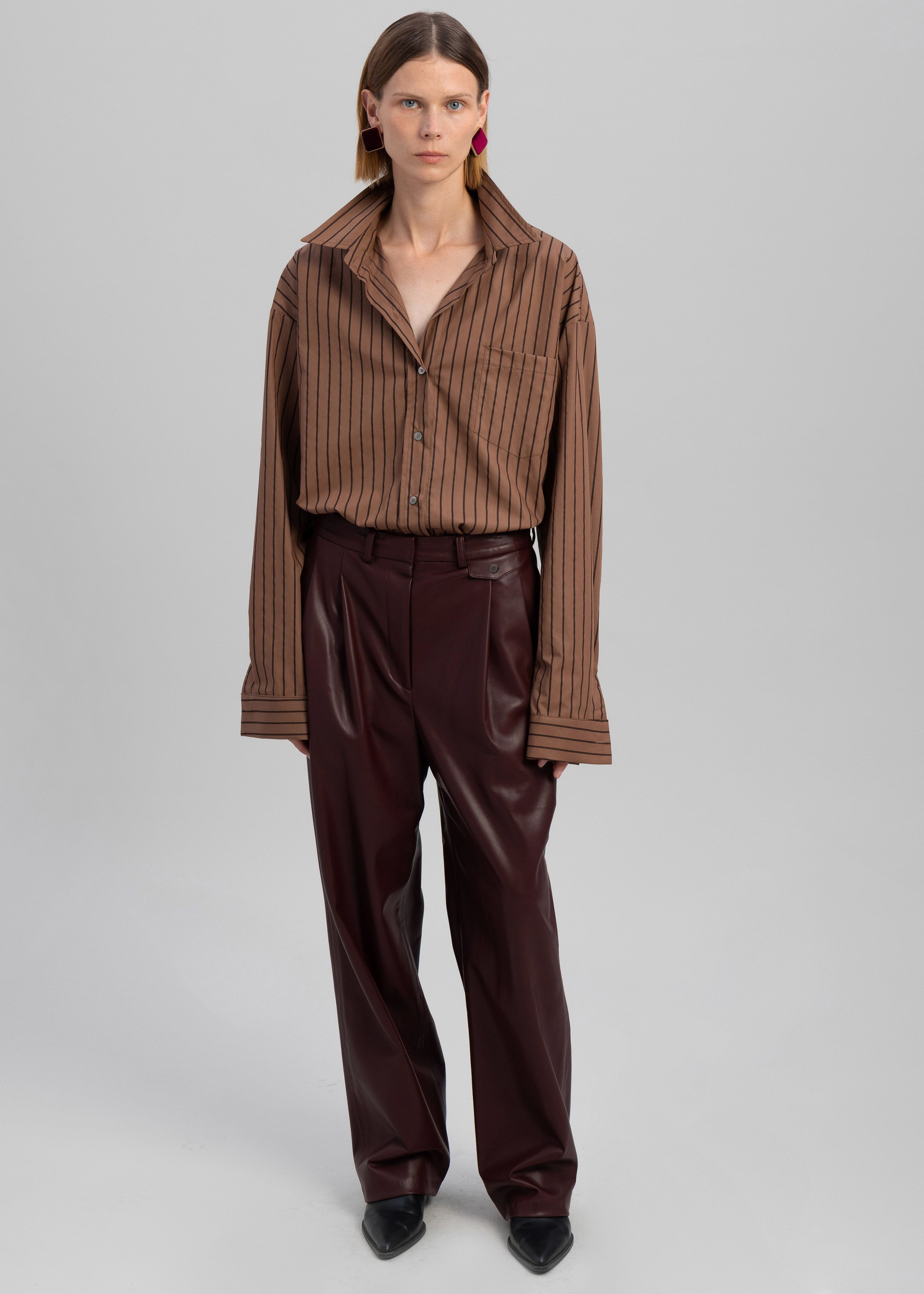 Anette Striped Shirt - Brown – Frankie Shop Europe