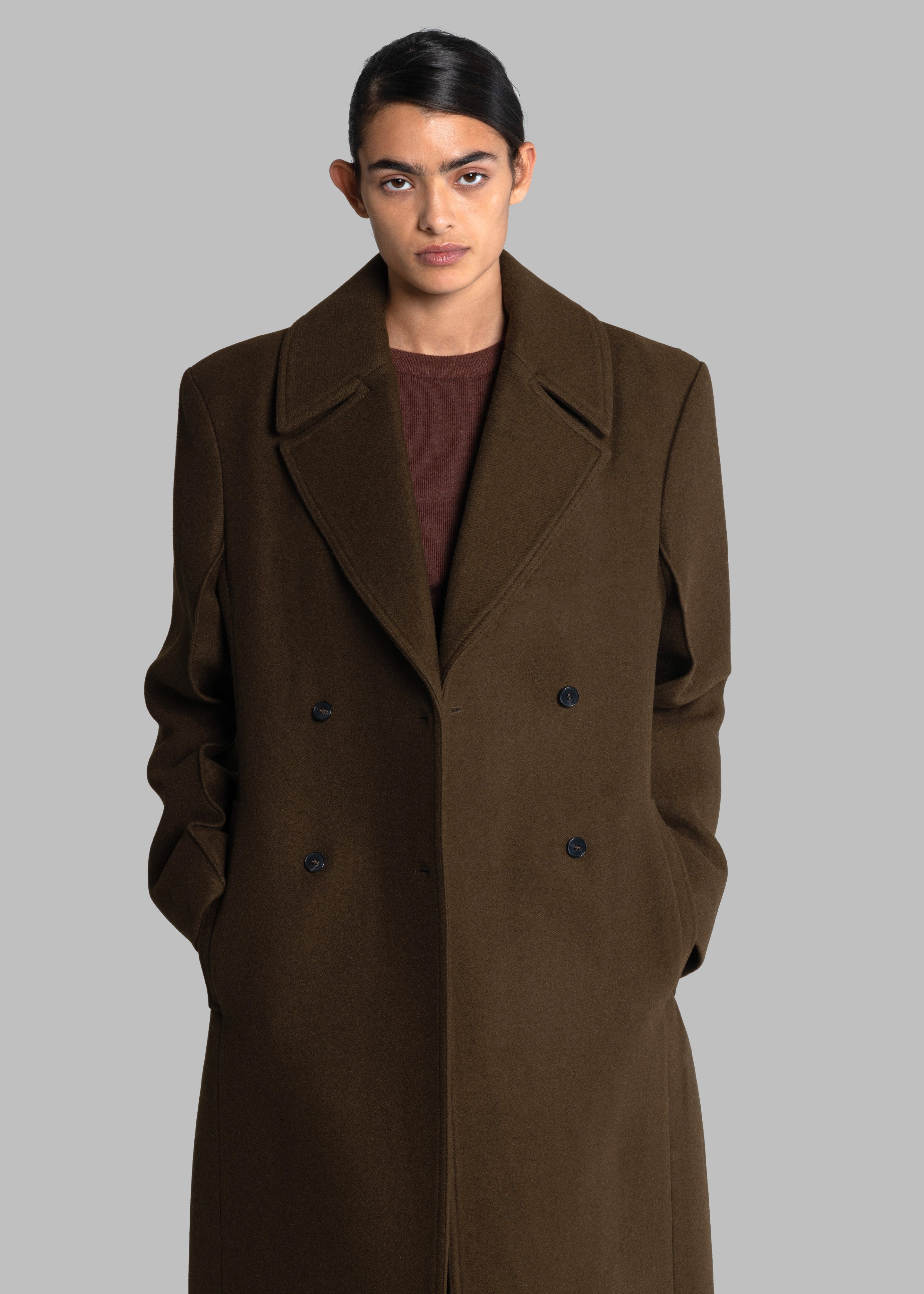 Karli Double Breasted Coat - Brown - 4