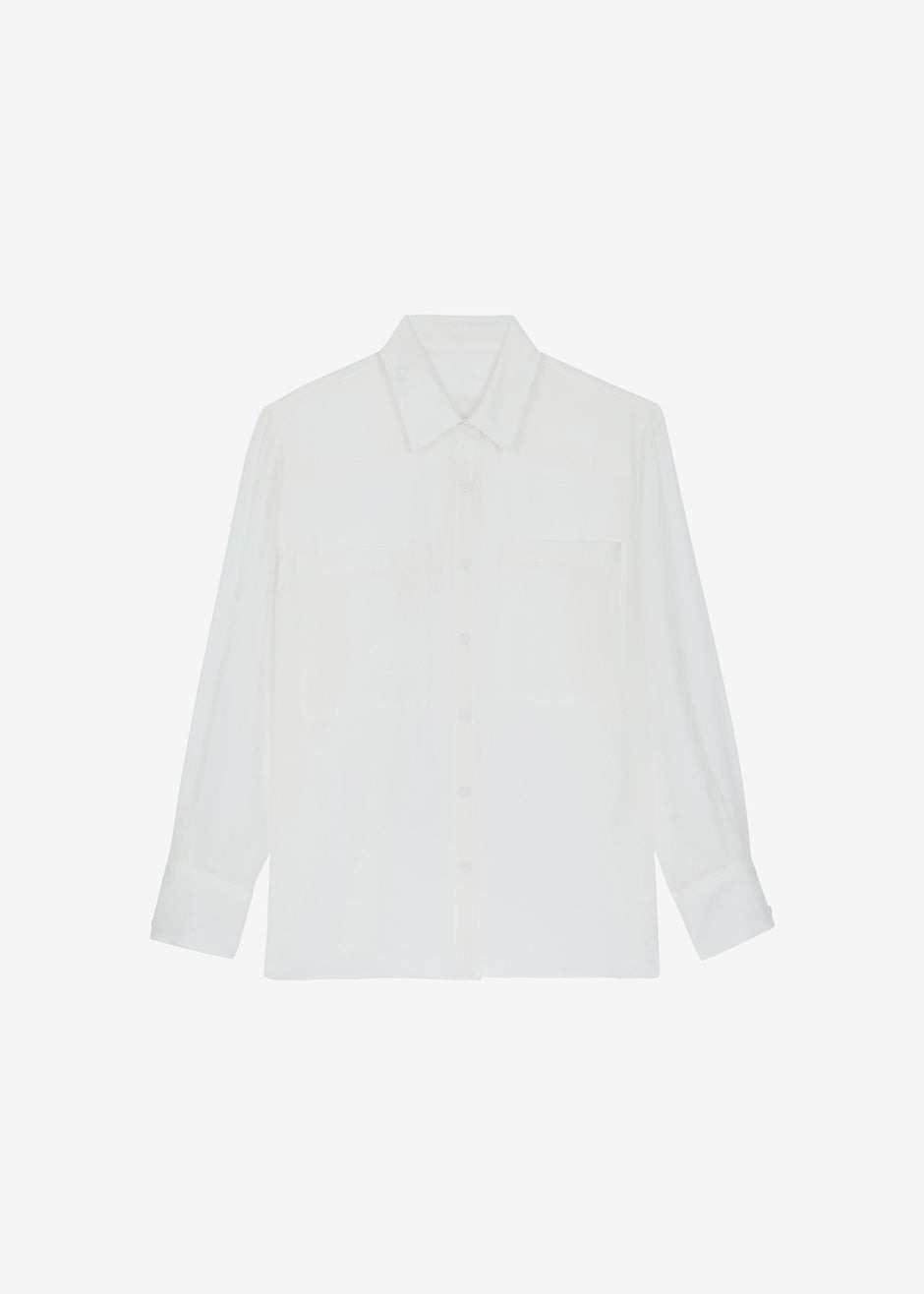 Off White Sheer Button Blouse – Frankie Shop Europe
