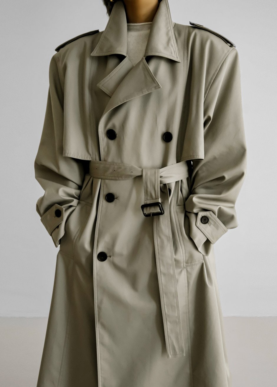 Lottie Wing Collar Trench Coat - Olive – Frankie Shop Europe