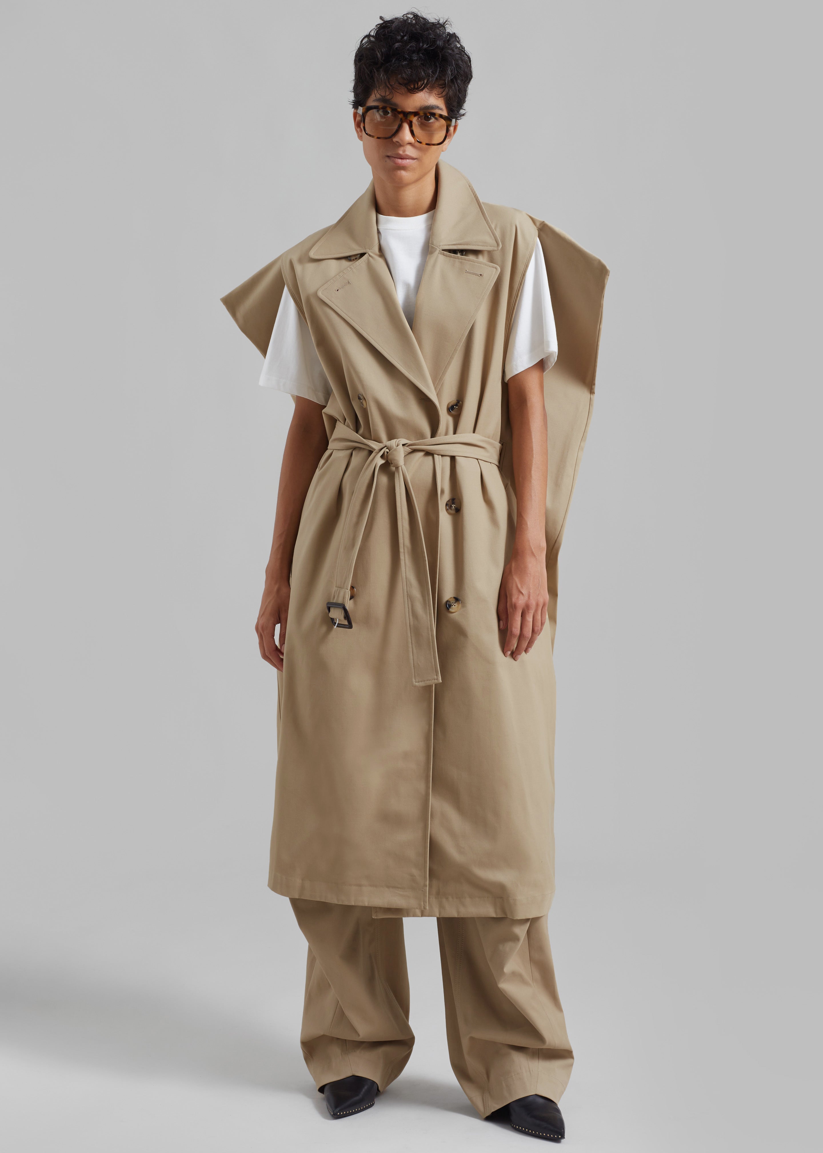 Lottie Wing Collar Trench Coat - Olive – Frankie Shop Europe