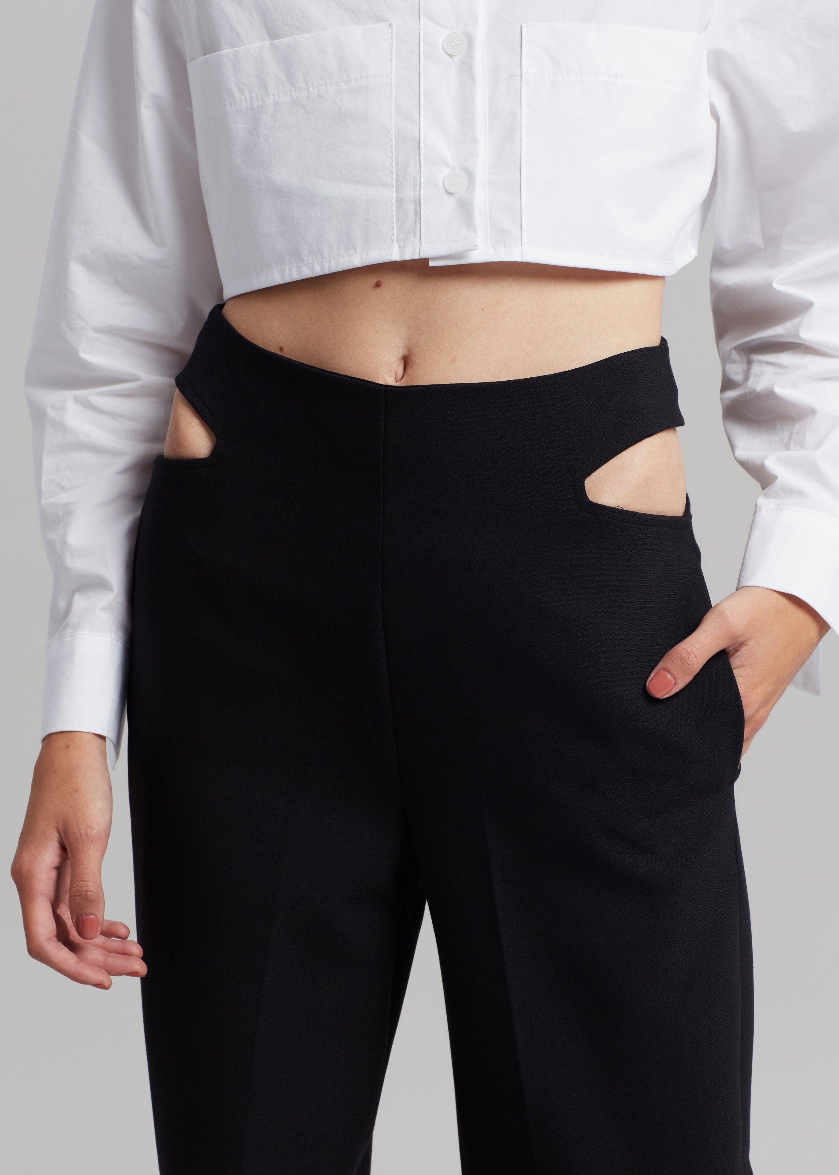 Lona Cut Out Pants - Black