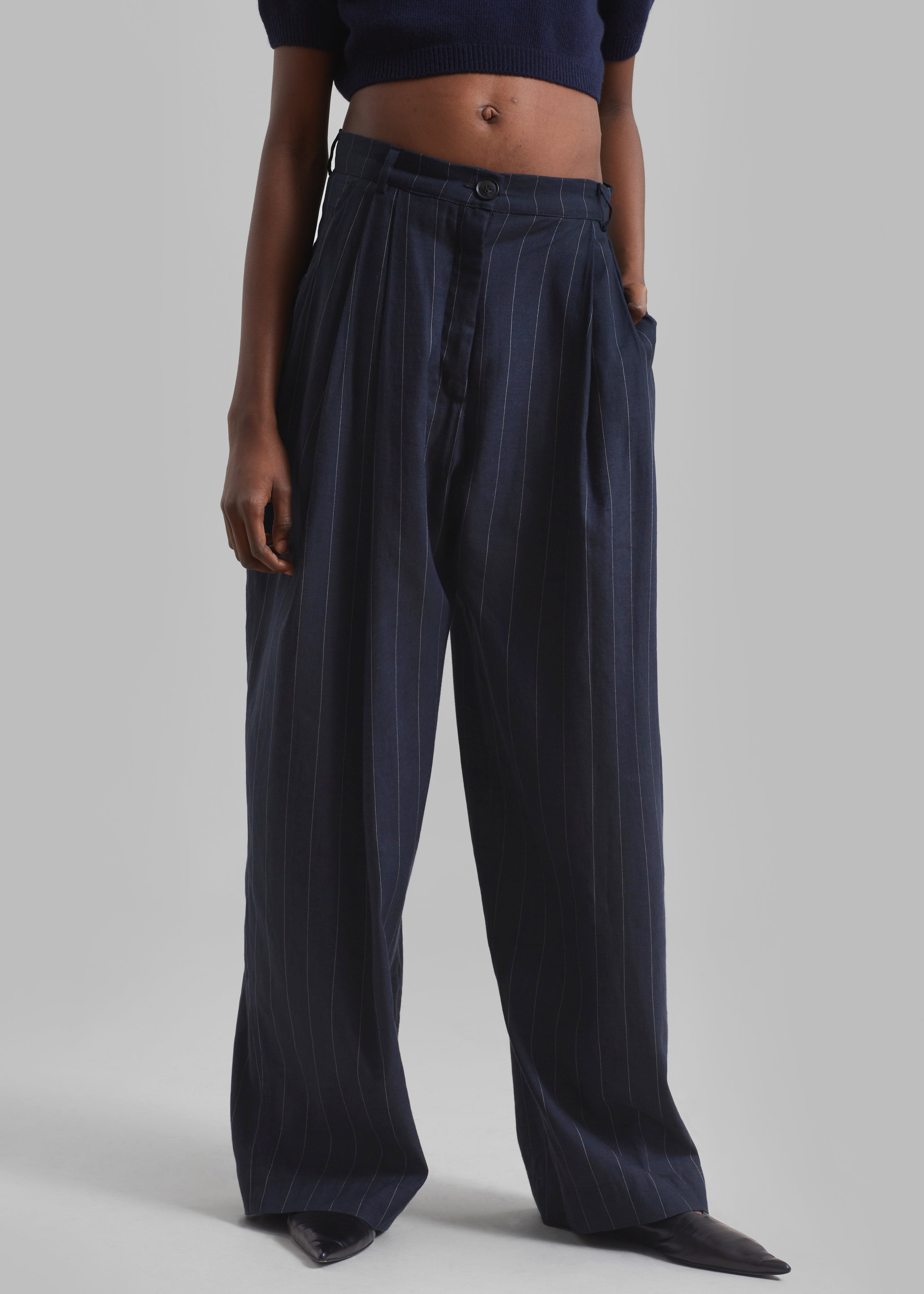 Piper Pleated Trousers - Blue
