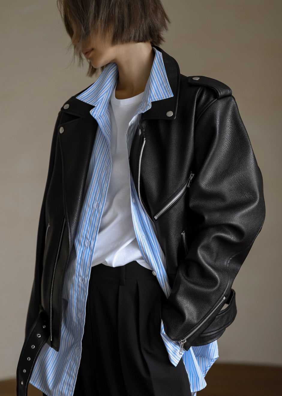 Aria Faux Leather Jacket - Black – Frankie Shop Europe