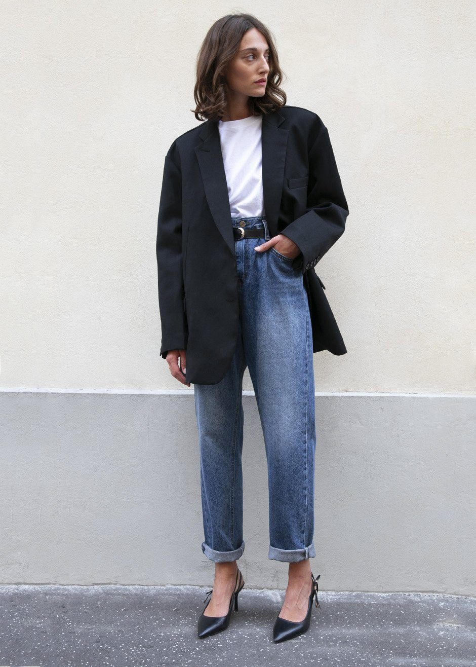 Black Oversized Boyfriend's Blazer Blazer Blossom