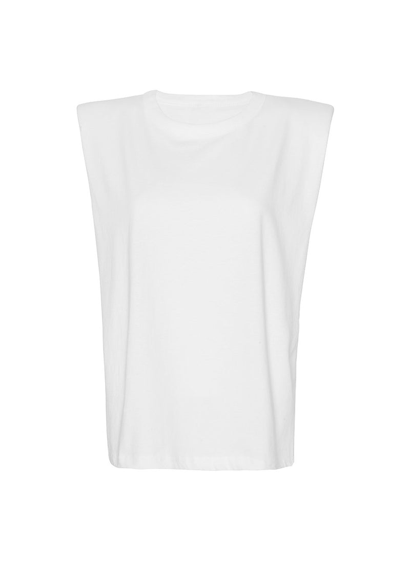 Eva Padded Shoulder Muscle T-Shirt in White – Frankie Shop Europe
