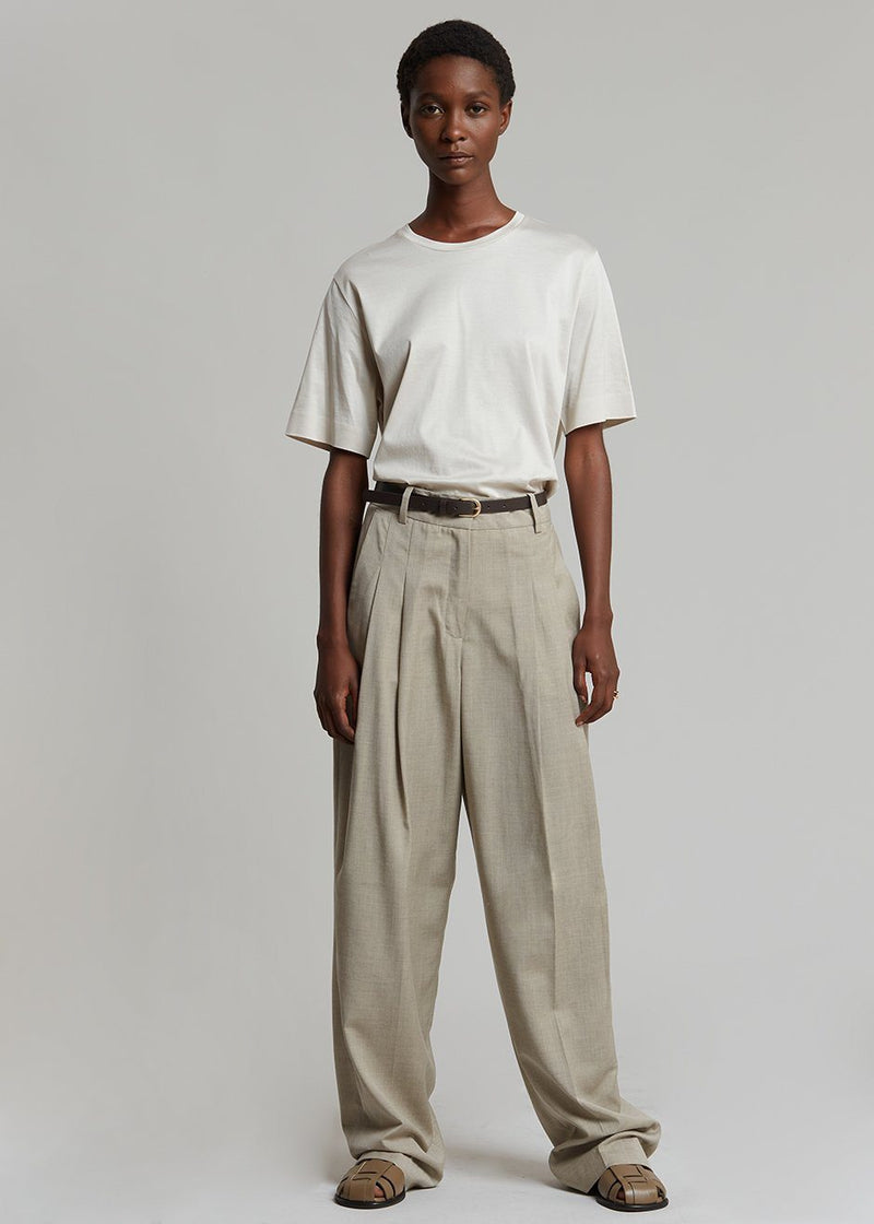 Gelso Pleated Trousers - Light Taupe Melange – Frankie Shop Europe