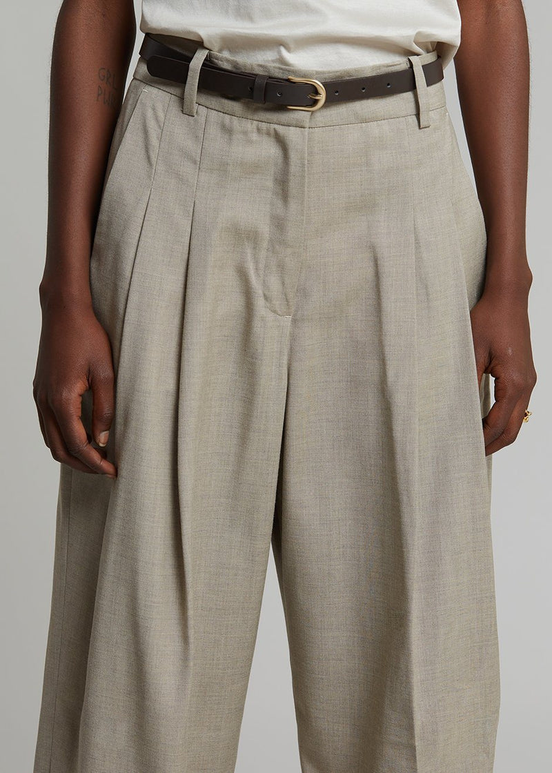 Gelso Pleated Trousers - Light Taupe Melange – Frankie Shop Europe