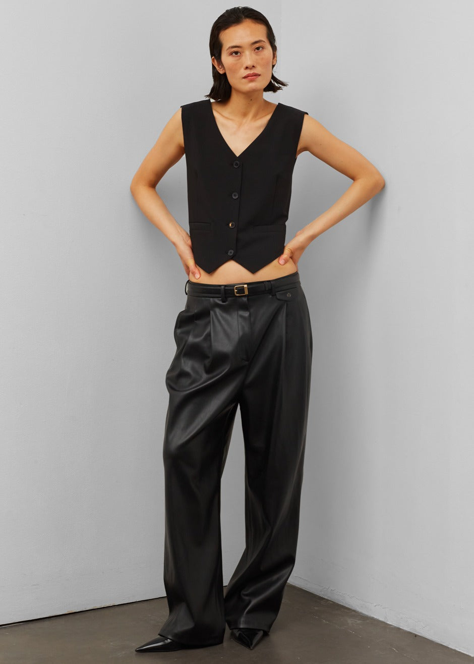 Helsinki Faux Leather Pants - Black