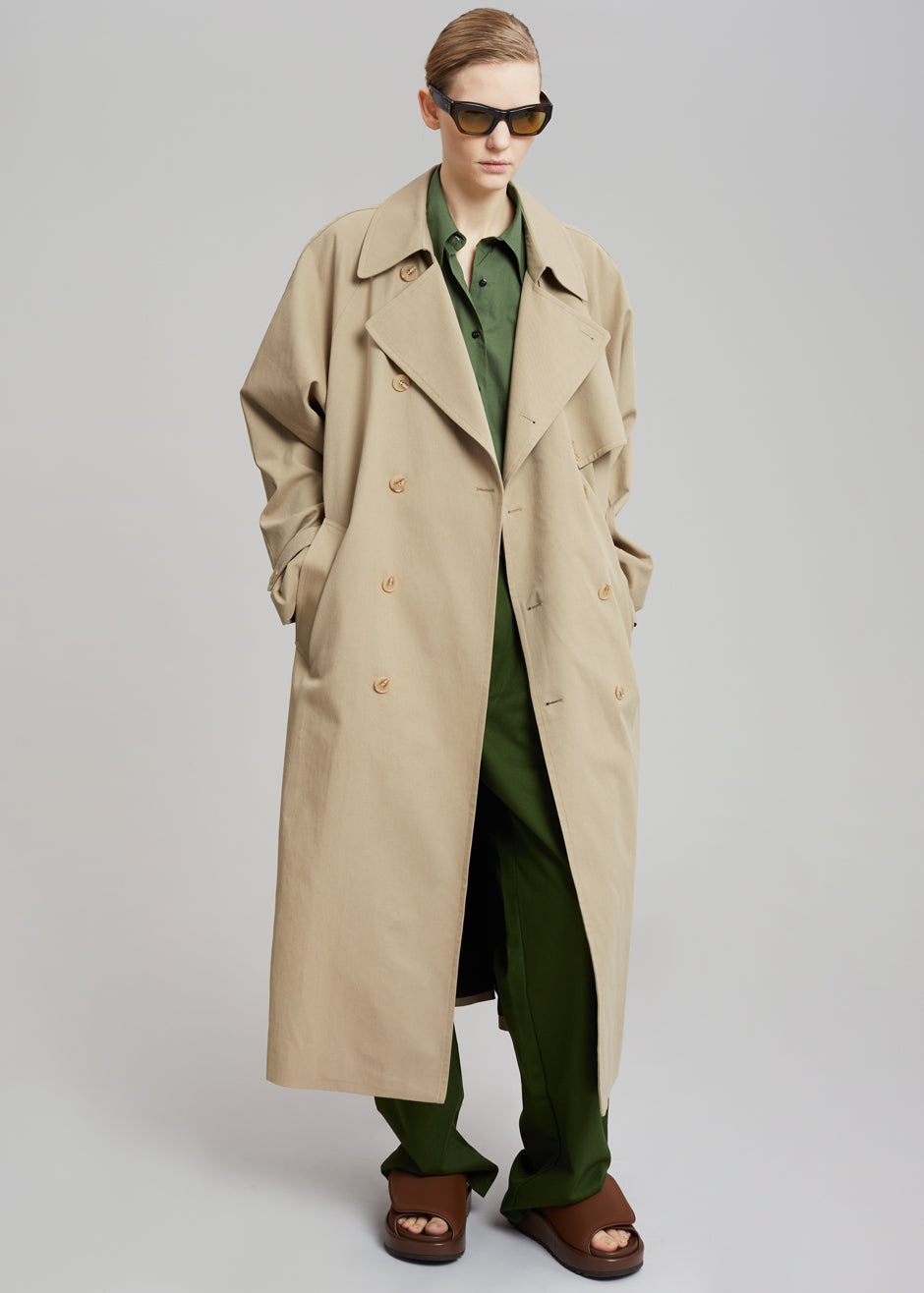 Lottie Wing Collar Trench Coat - Olive – Frankie Shop Europe