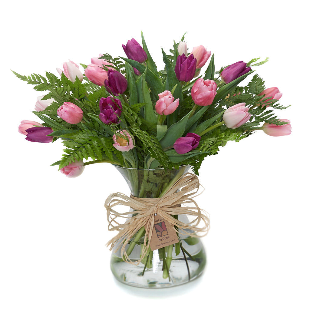 Florero con Alegría de Tulipanes. | Flores de ocoa