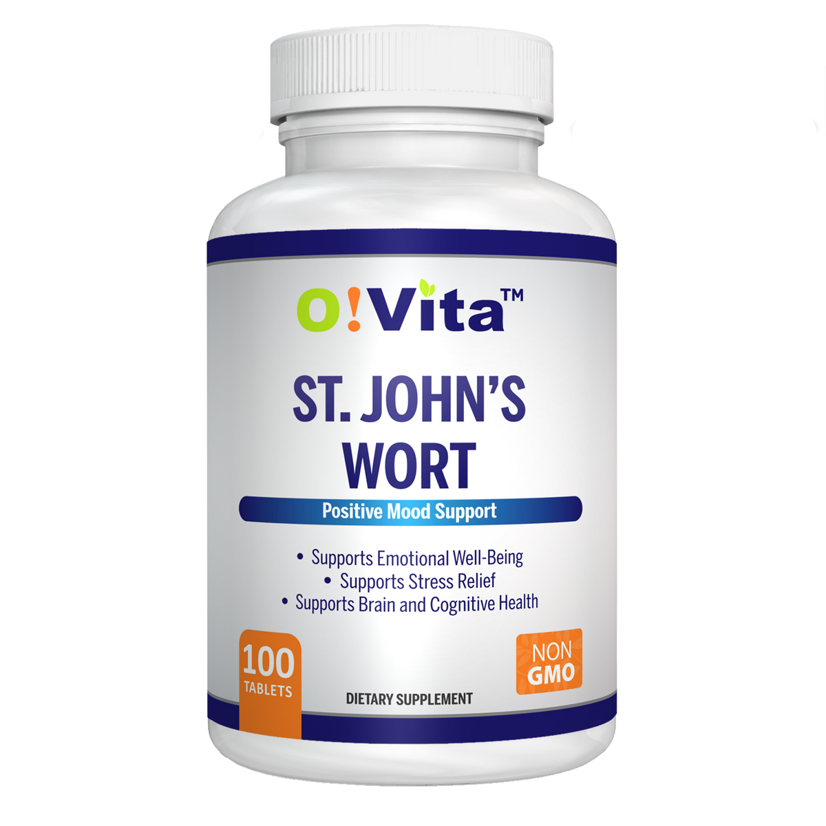 O!VITA St. John's Wort 500mg, Herbal Formulation, 100 Vegan, Non-GMO Tablets