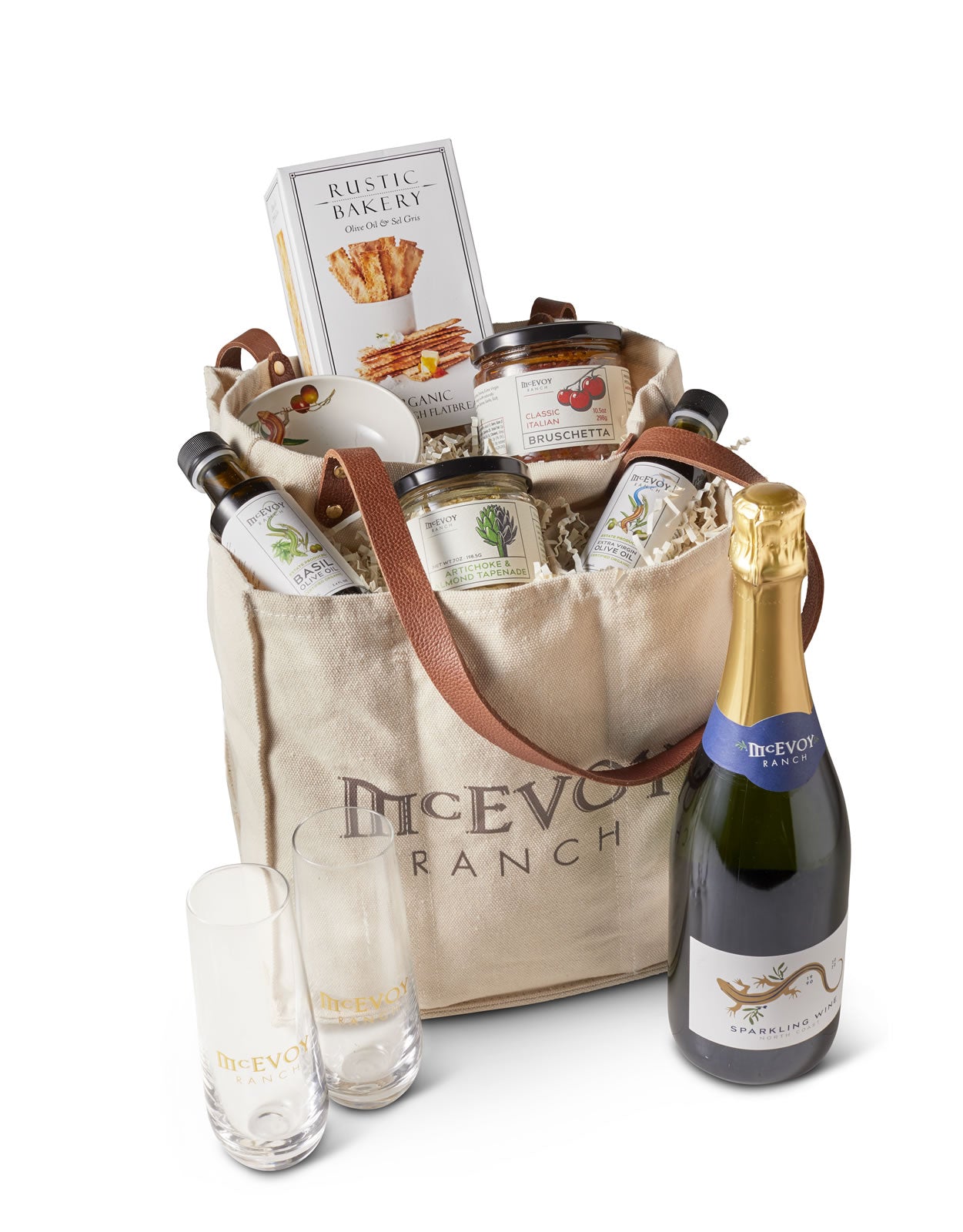 McEvoy Wine & Olive Oil Tote Gift Set McEvoy Ranch