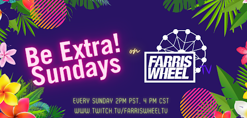 live dj show, farris wheel, be extra, be extra store banner 